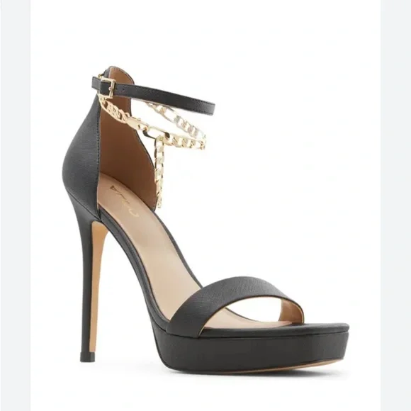 NWOT Aldo Scarlett Chain Stiletto heels. Size 8.5 - Picture 2 of 14